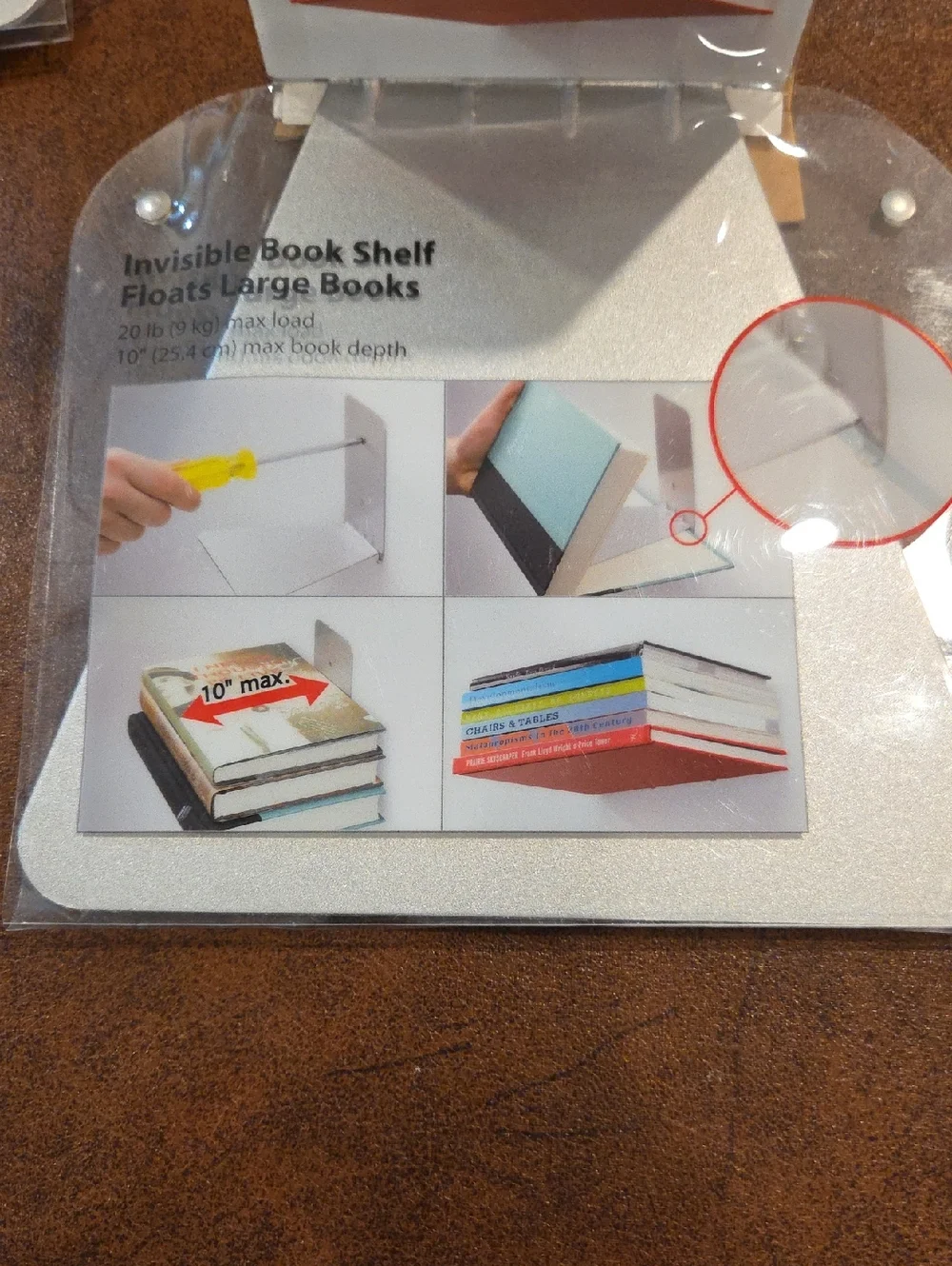 Umbra Conceal Grande Invisible Book Shelf - Silver Finish